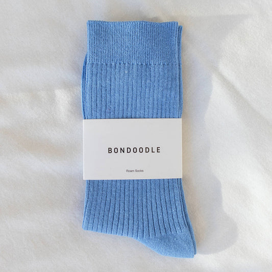 Bondoodle, Women’s Everyday Cotton Crew Socks, Blue