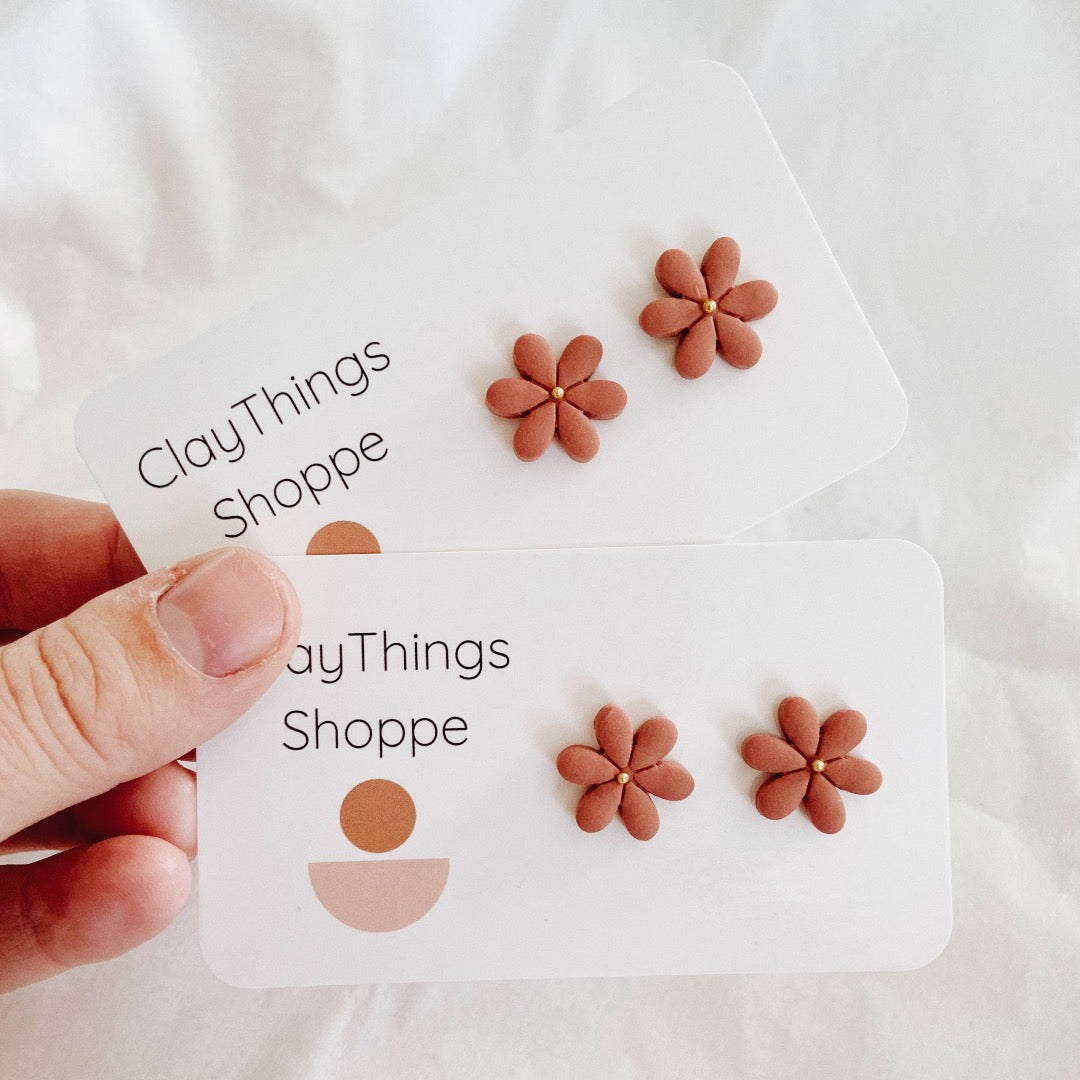 Pink Flower Studs, Daisy Studs