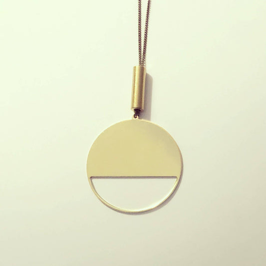 darlings of denmark, Duëg Long Raw Brass Tube Geometric Necklace