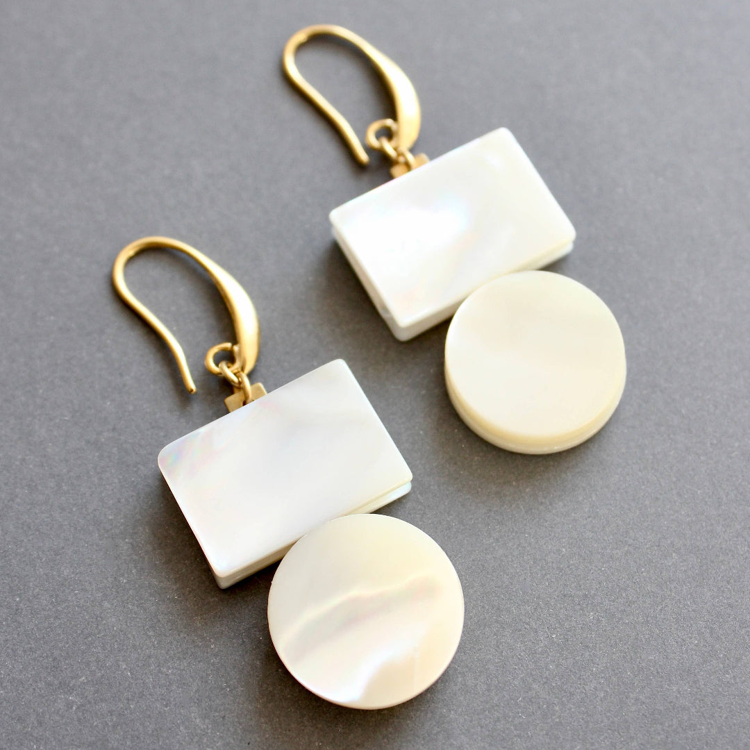 David Aubrey Jewelry, ISLE17 Mother-of-Pearl Geometric Earrings