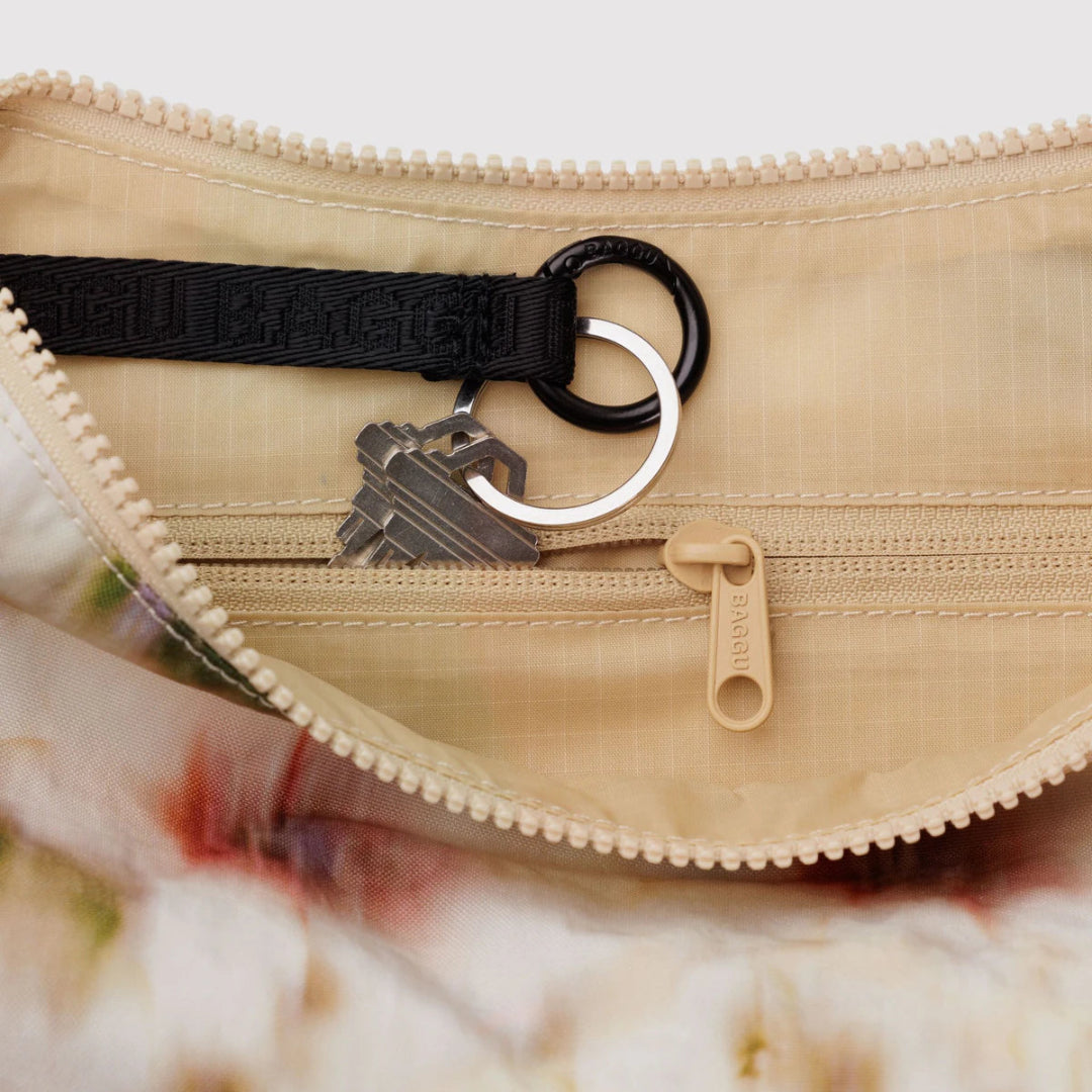 Baggu, Medium Nylon Crescent Bag, Abstract Floral