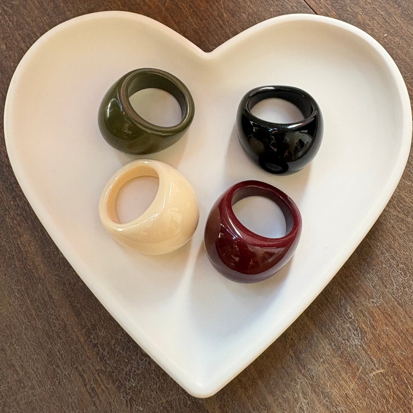 Modern Fable, Chunky Acrylic Ring, Cream