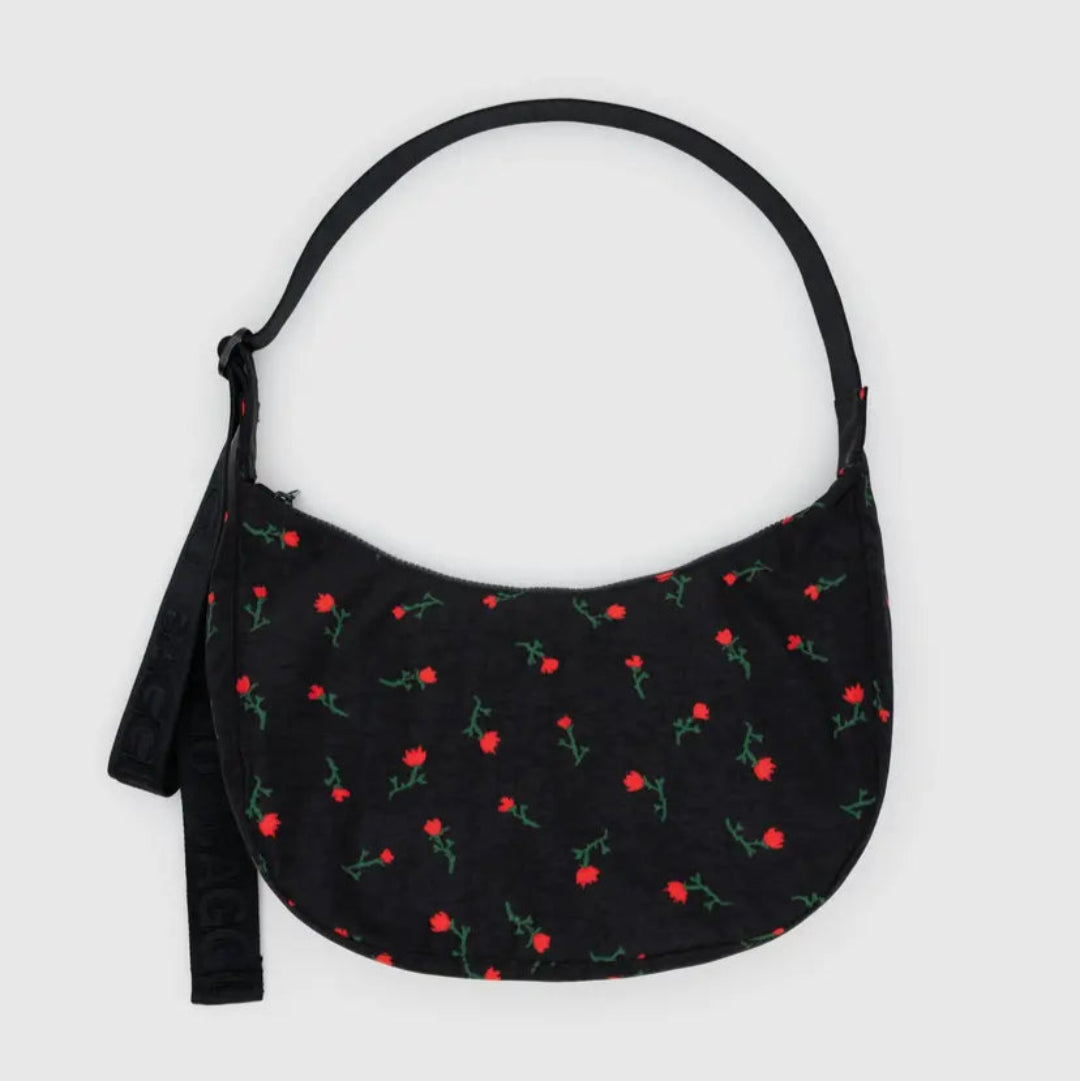 Baggu, Medium Nylon Crescent Bag, Various Colours (Painted Wildflower & Mahogany)