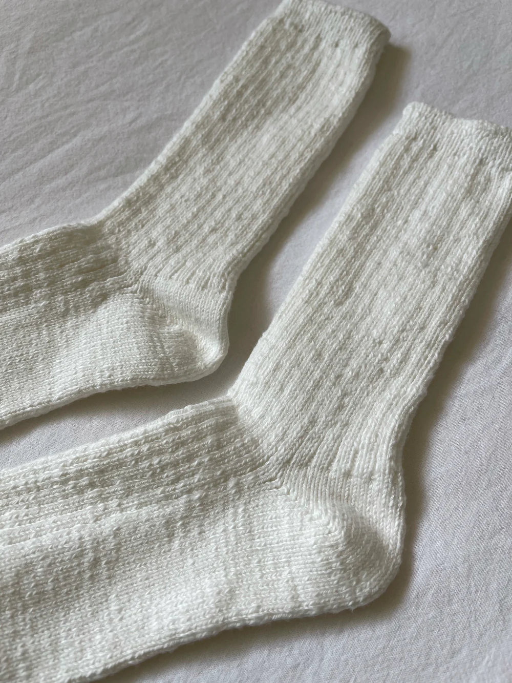 Cottage Socks, White Linen