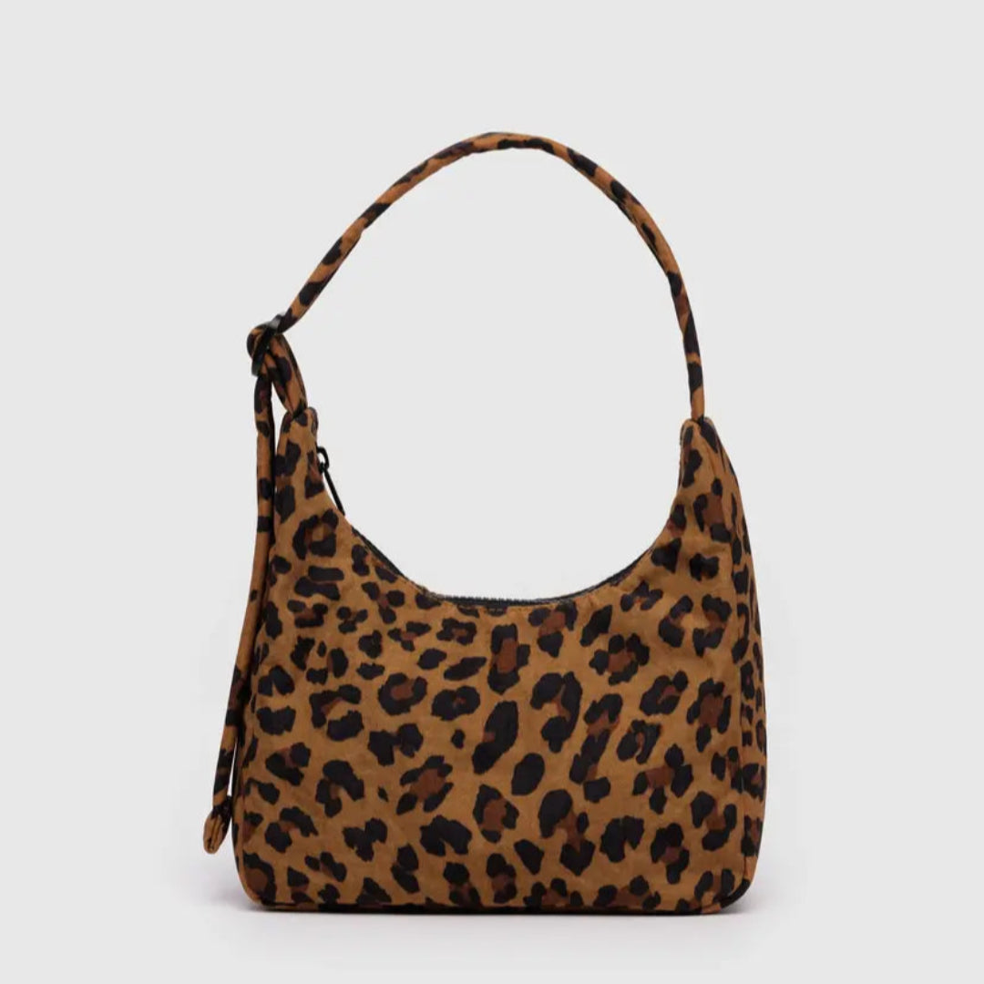 Baggu, Mini Nylon Shoulder Bag, Leopard