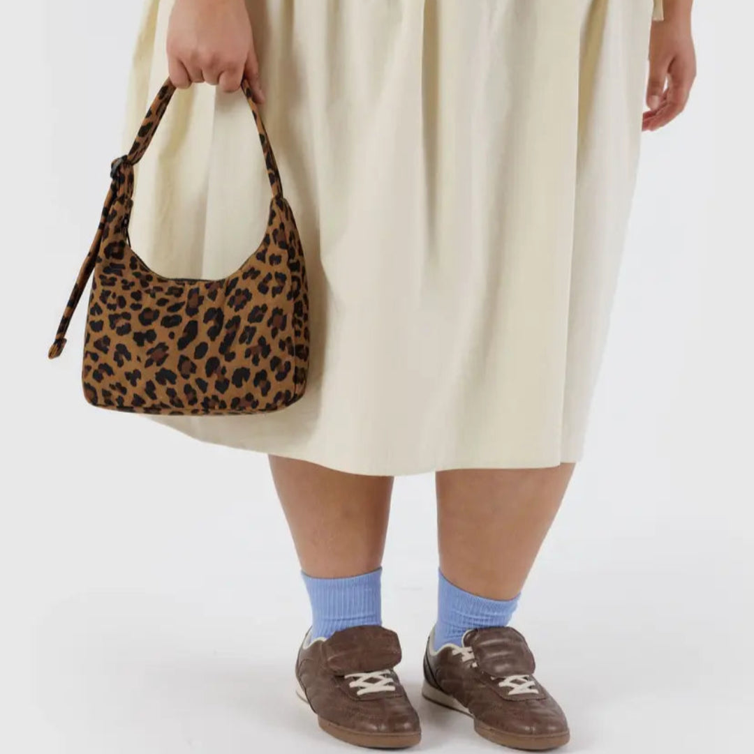 Baggu, Mini Nylon Shoulder Bag, Leopard