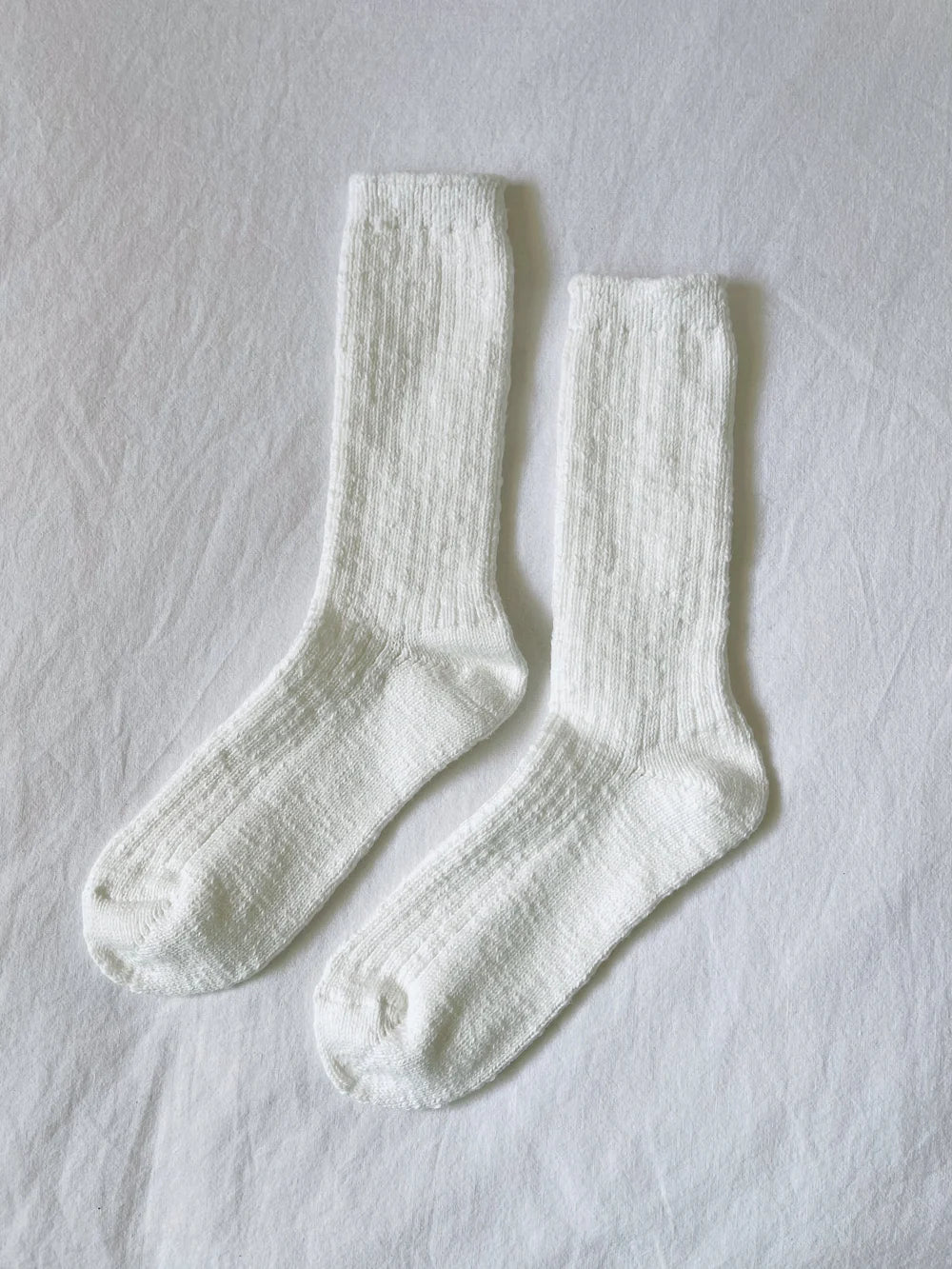 Cottage Socks, White Linen
