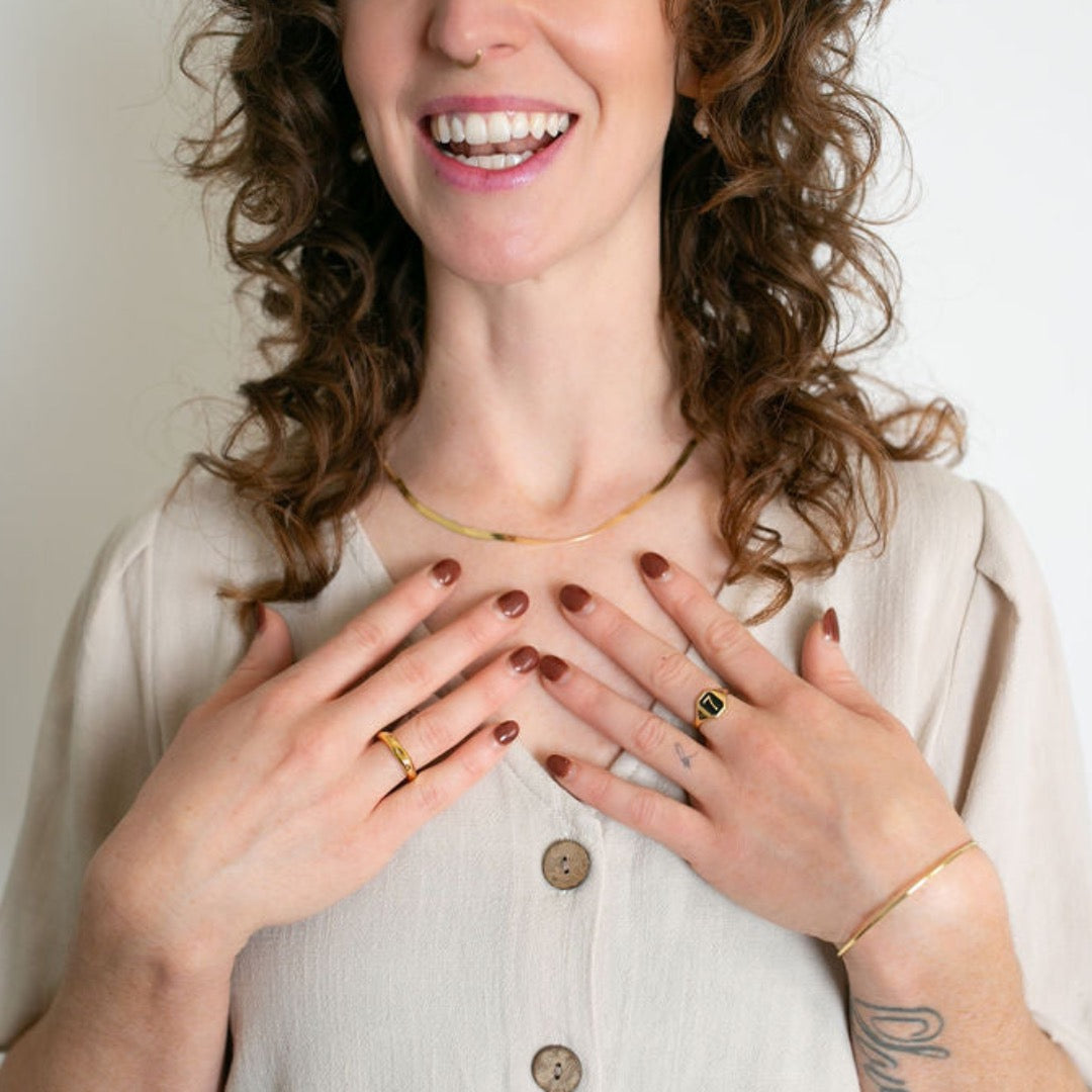 Flo Herringbone Chain, 14K Gold Vermeil