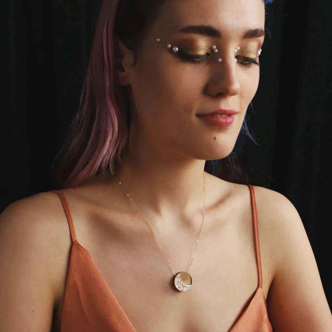 Moon Necklace, Silver