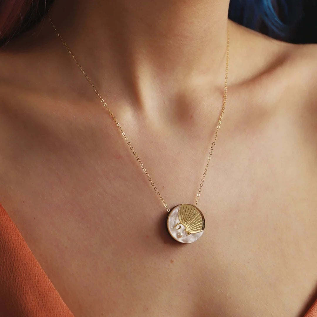 Moon Necklace, Silver
