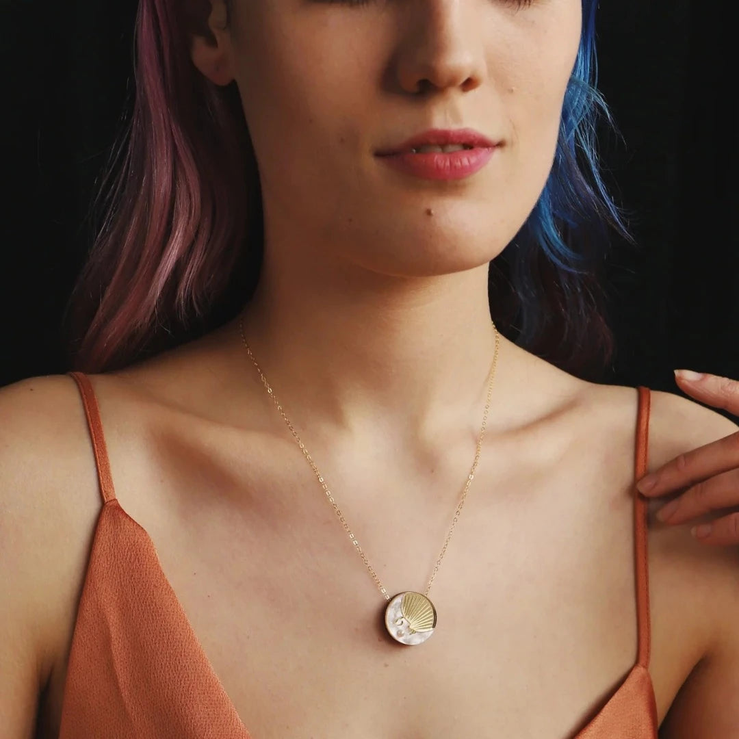 Moon Necklace, Silver