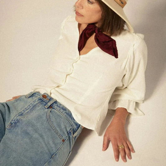 Brixton, The Meadows Blouse, Ivory