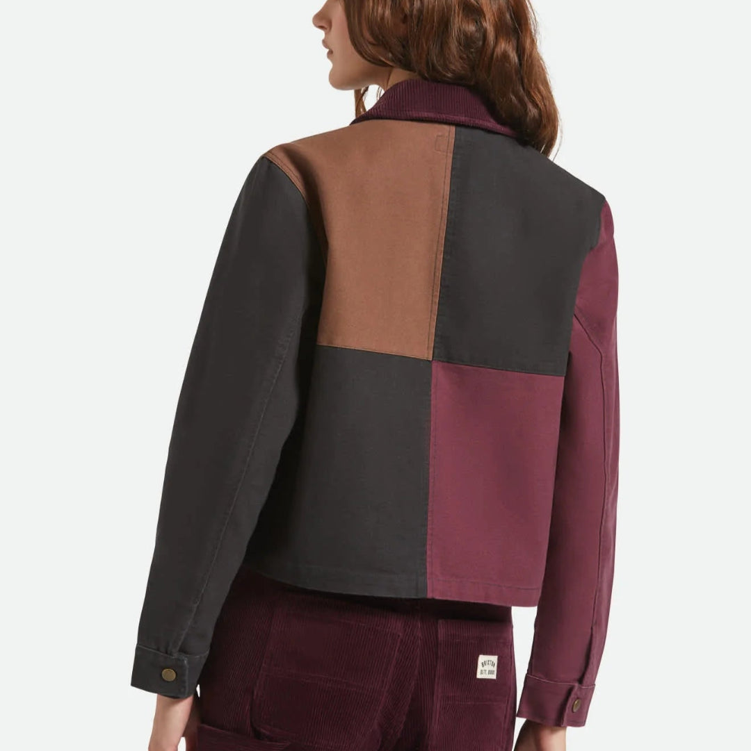 Brixton, Mechanics W Garage Zip Jacket, Port/Black/Pinecone Brown