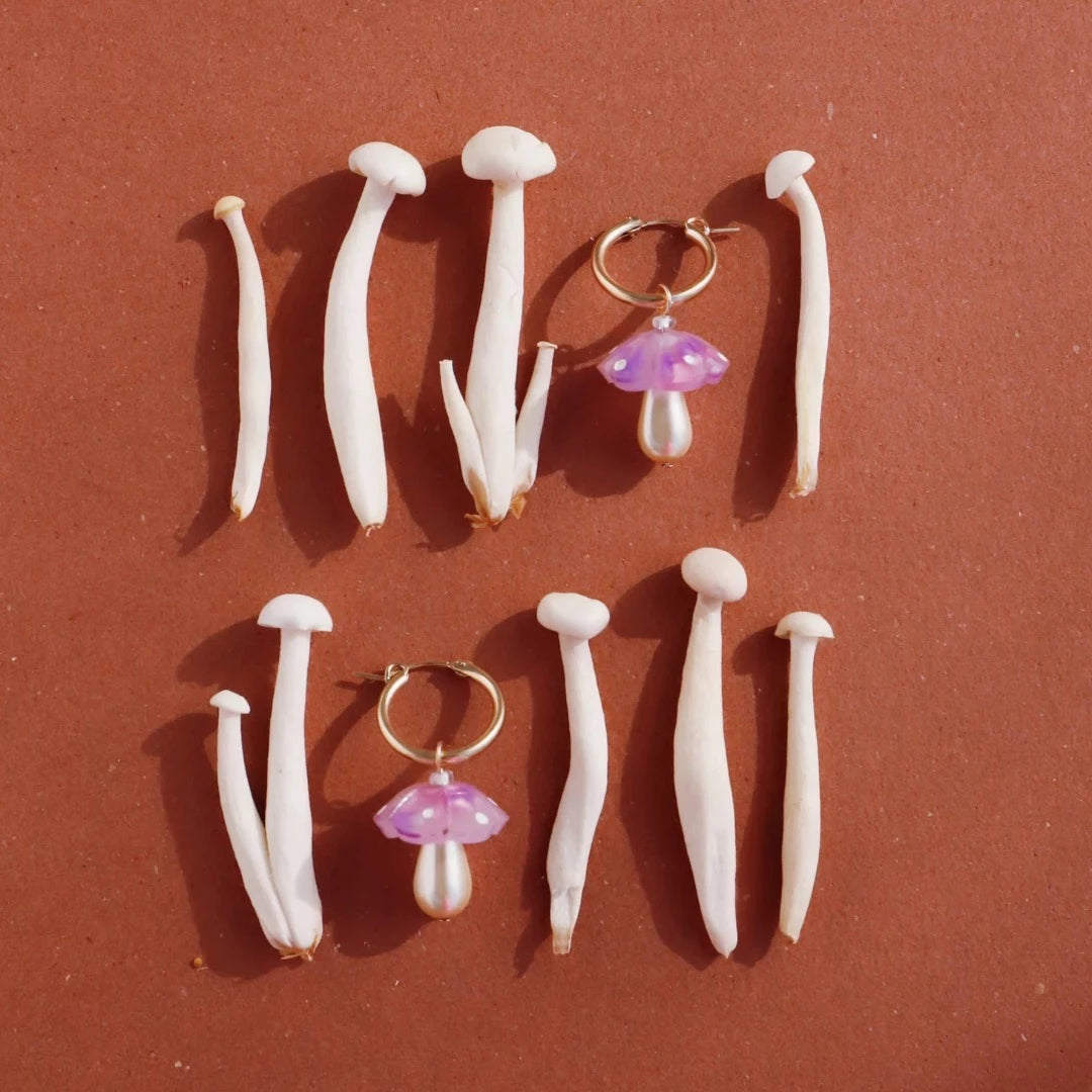 Shroom Hoops in Lavender Speckle