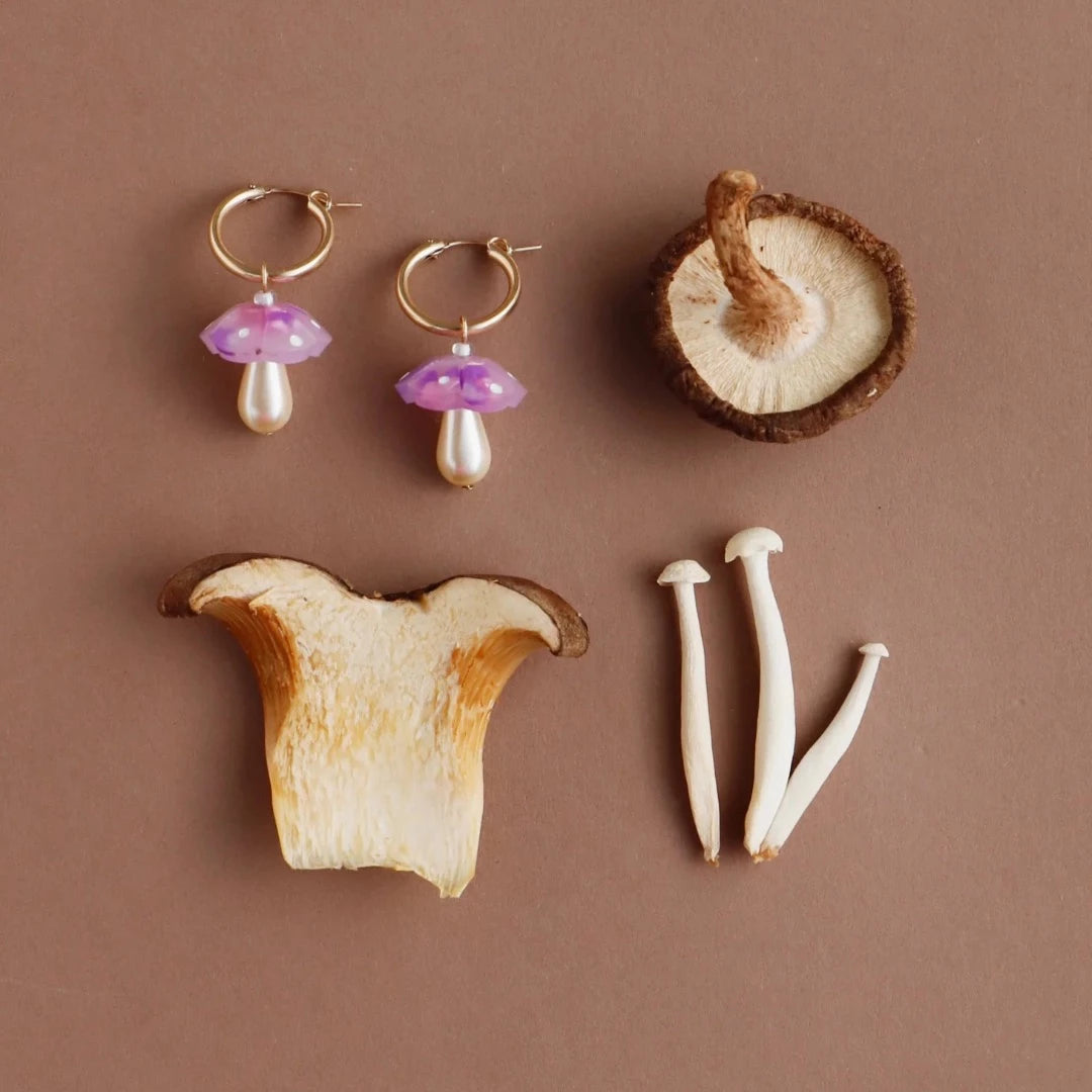 Shroom Hoops in Lavender Speckle