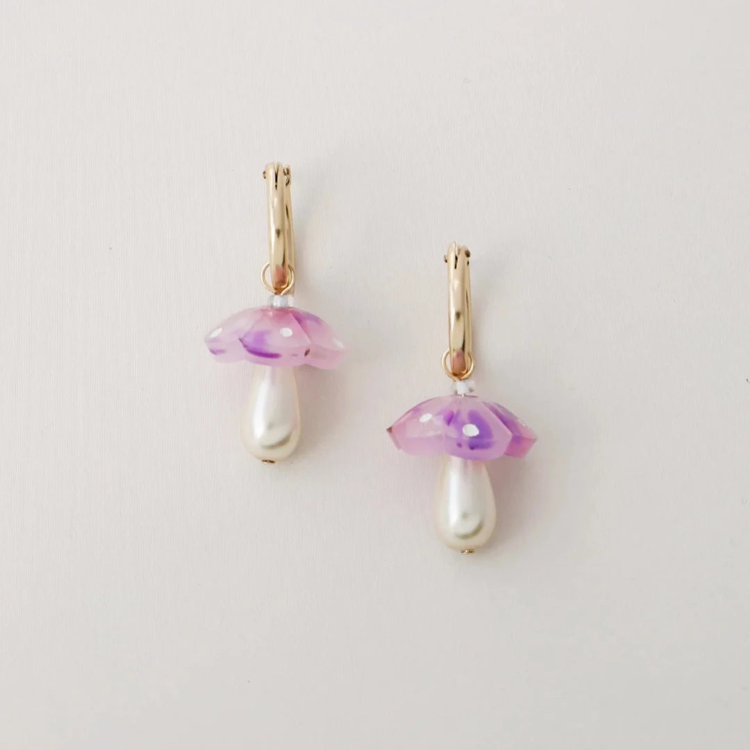Shroom Hoops in Lavender Speckle