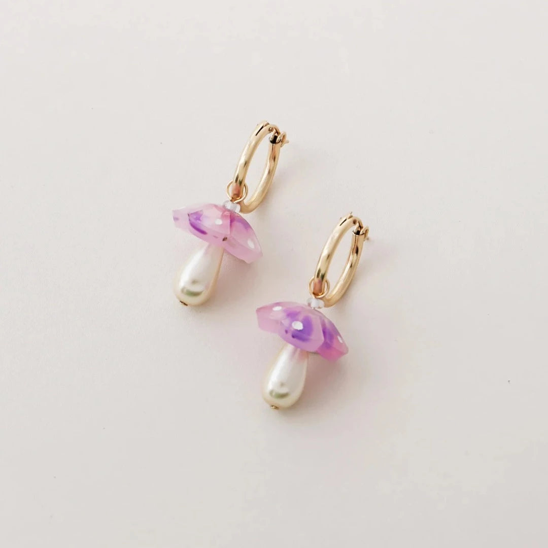 Shroom Hoops in Lavender Speckle