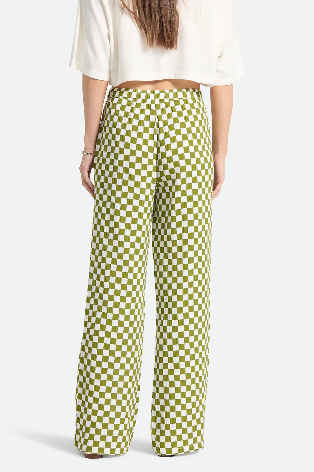 Brixton, Lola Lounge Pant, Sublime Green Checkerboard