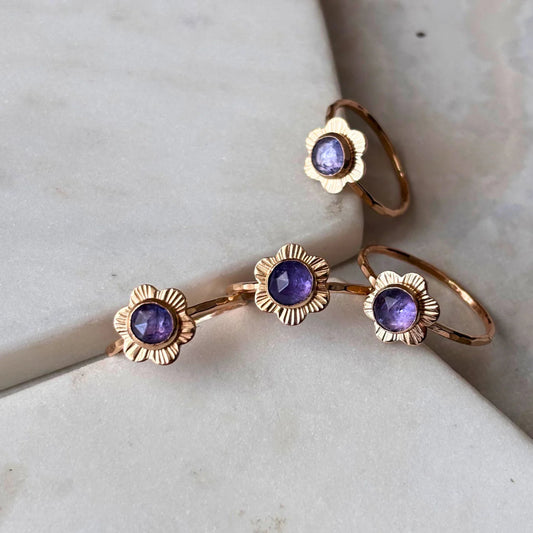 Strut Jewelry, Flower Ring, Gold-Fill