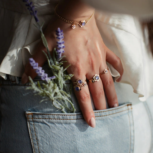 Strut Jewelry, Flower Ring, Gold-Fill