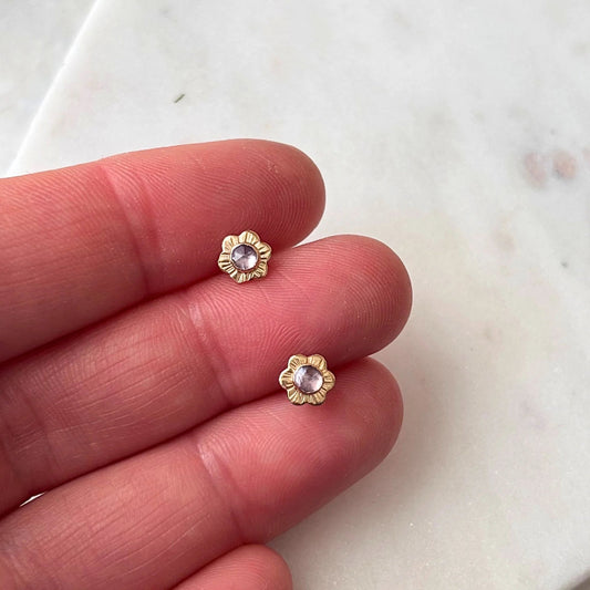 Strut Jewelry, Mini Flower Studs