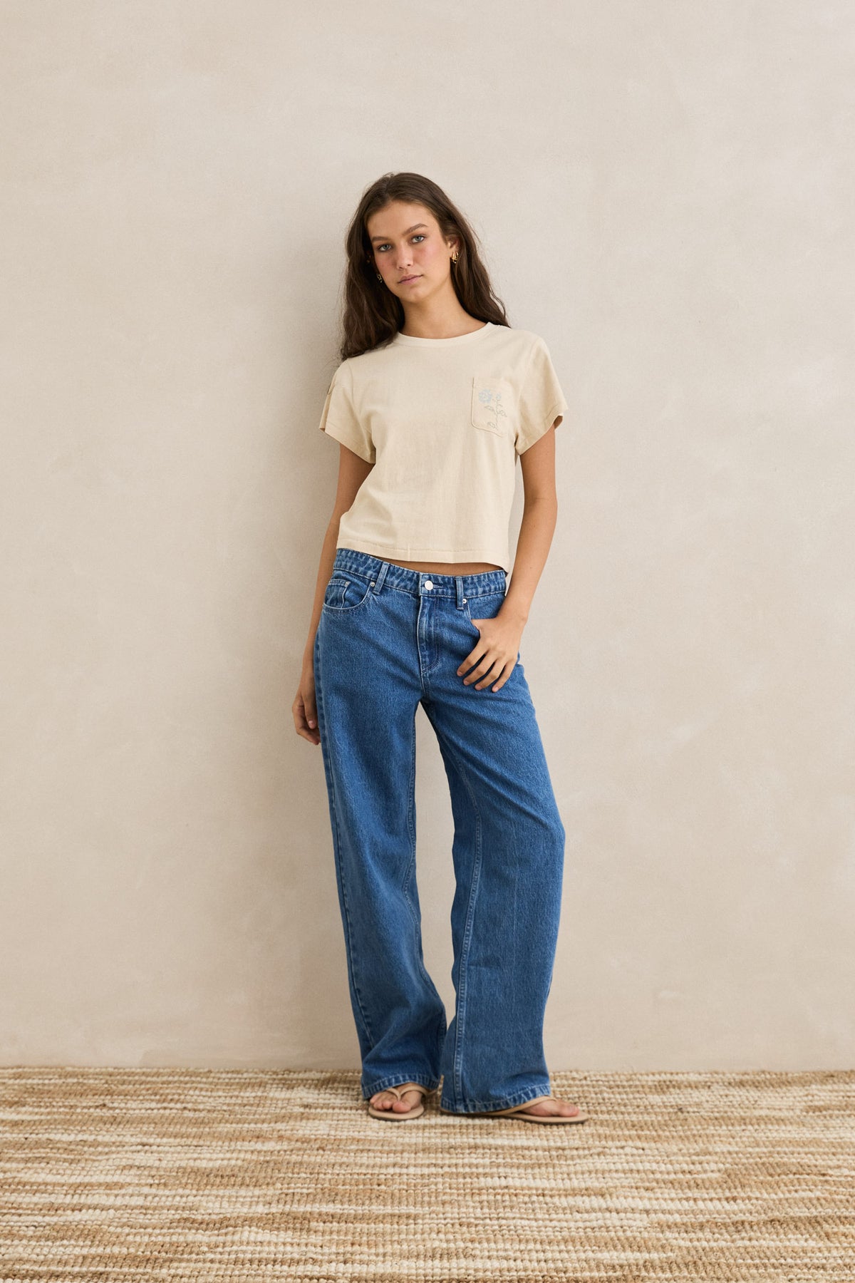 Rhythm, Seaside Floral Tee, Natural