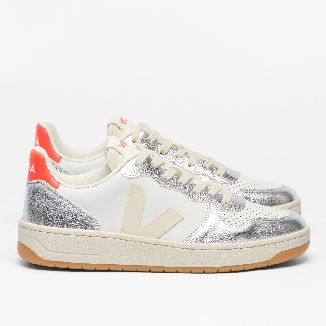 Veja, V-10, Leather White Pierre Silver
