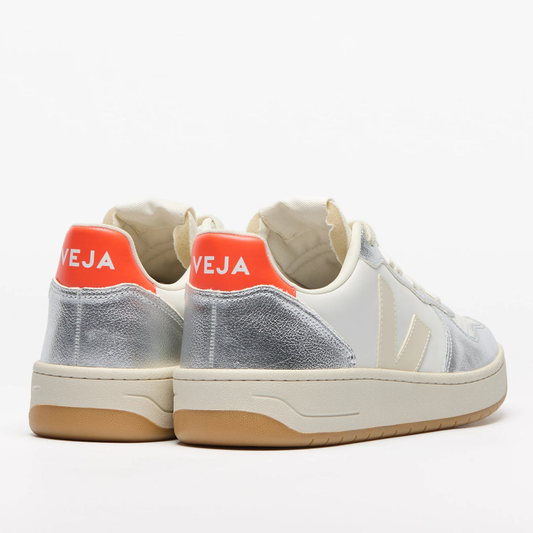 Veja, V-10, Leather White Pierre Silver