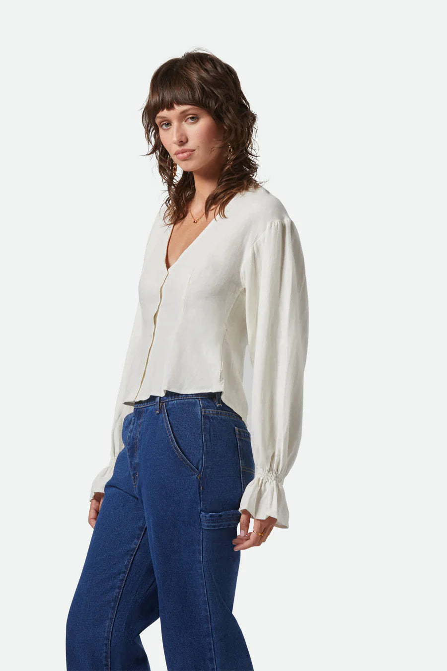 Brixton, The Meadows Blouse, Ivory