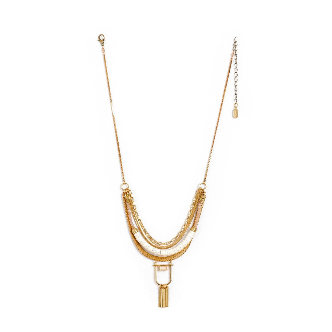 Frieze Necklace, Peach Moonstone
