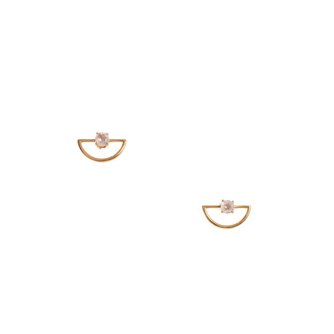 Classic Pine Stud Earrings, Moonstone