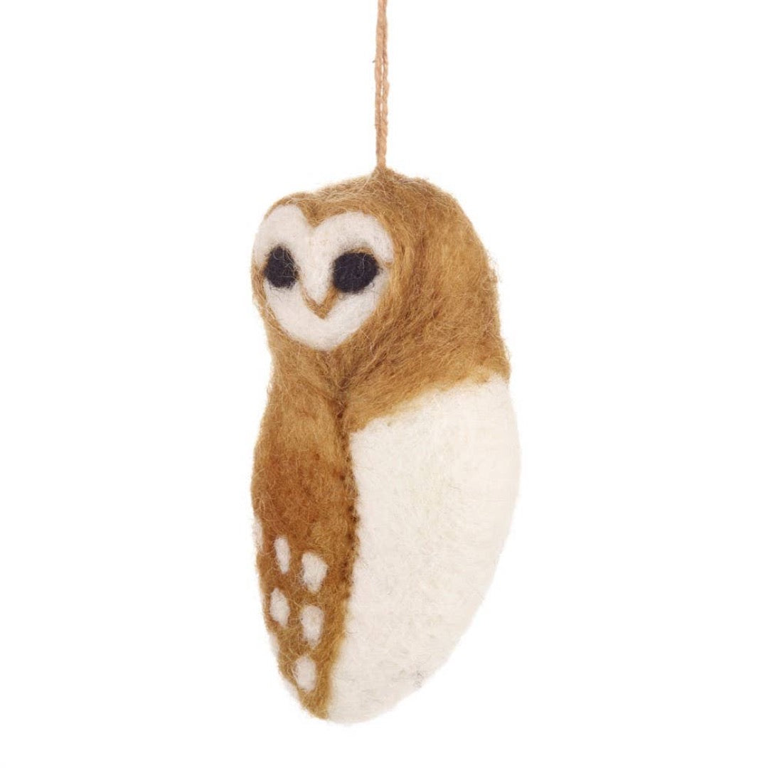 Tyto Alba Hanging Fair Trade Hanging Owl Ornament