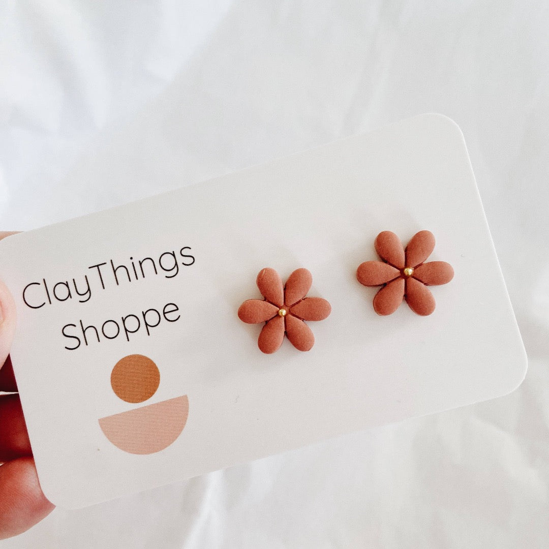 Pink Flower Studs, Daisy Studs