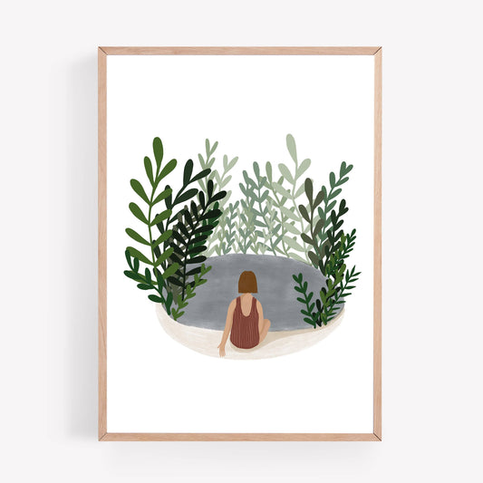 Wild Swimming In the Pond Art Print