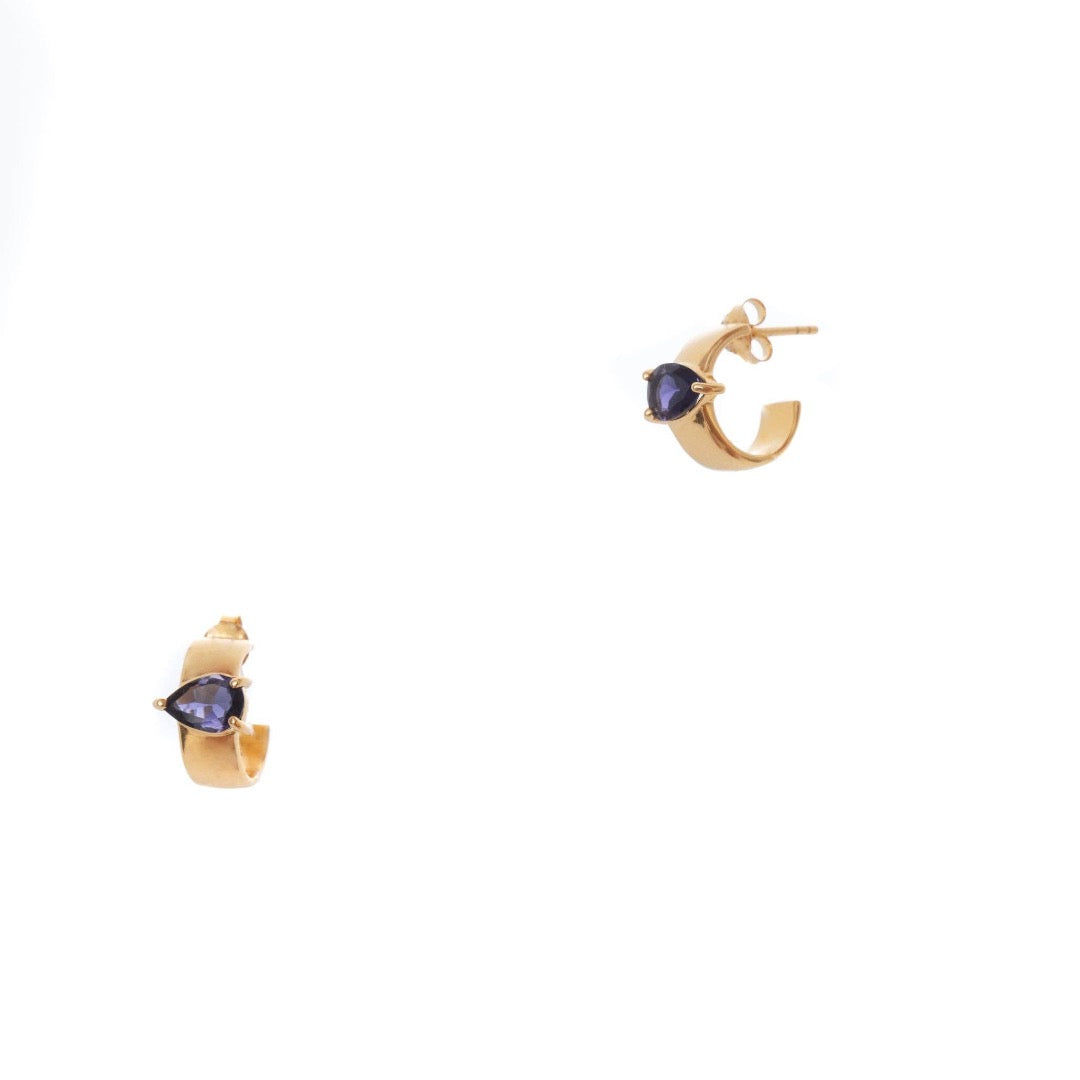Trevana Hoop Stud Earrings, Lolite