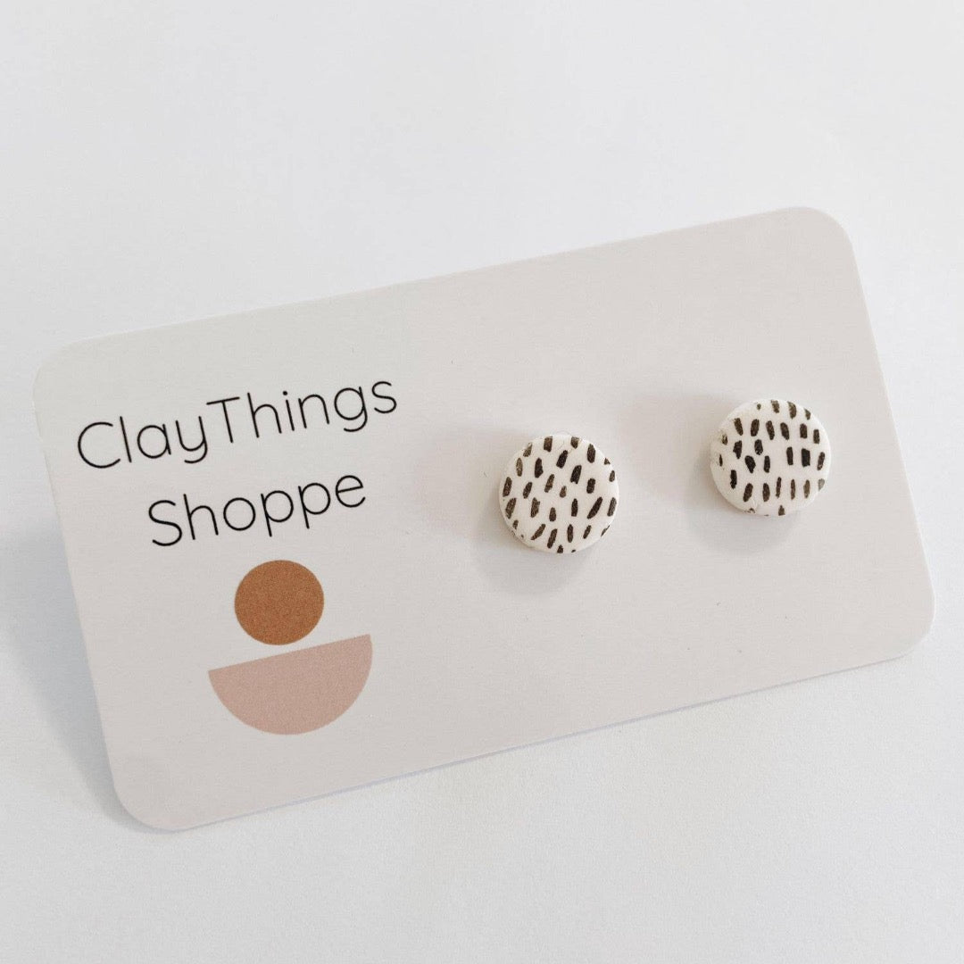 Neutral Clay Studs, Polymer Clay Studs