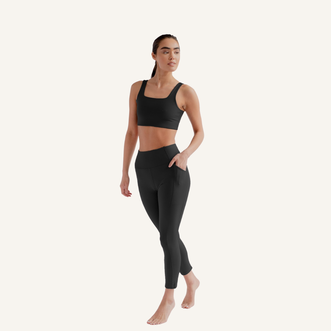 High Rise Pocket Leggings - Black