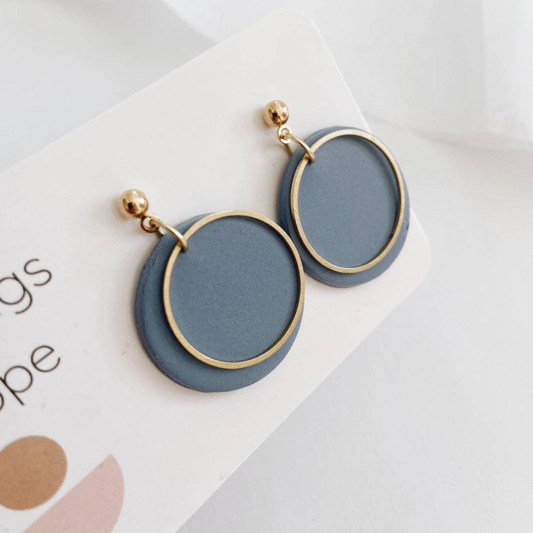 Taylor in Dusty Blue, Polymer Clay Earrings