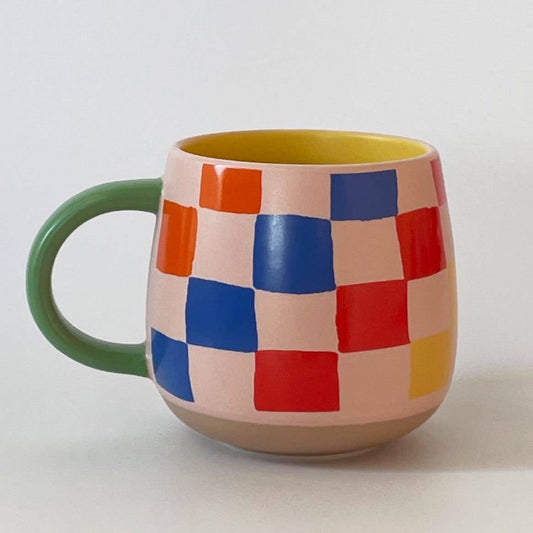 Rainbow Checks Ceramic Mug