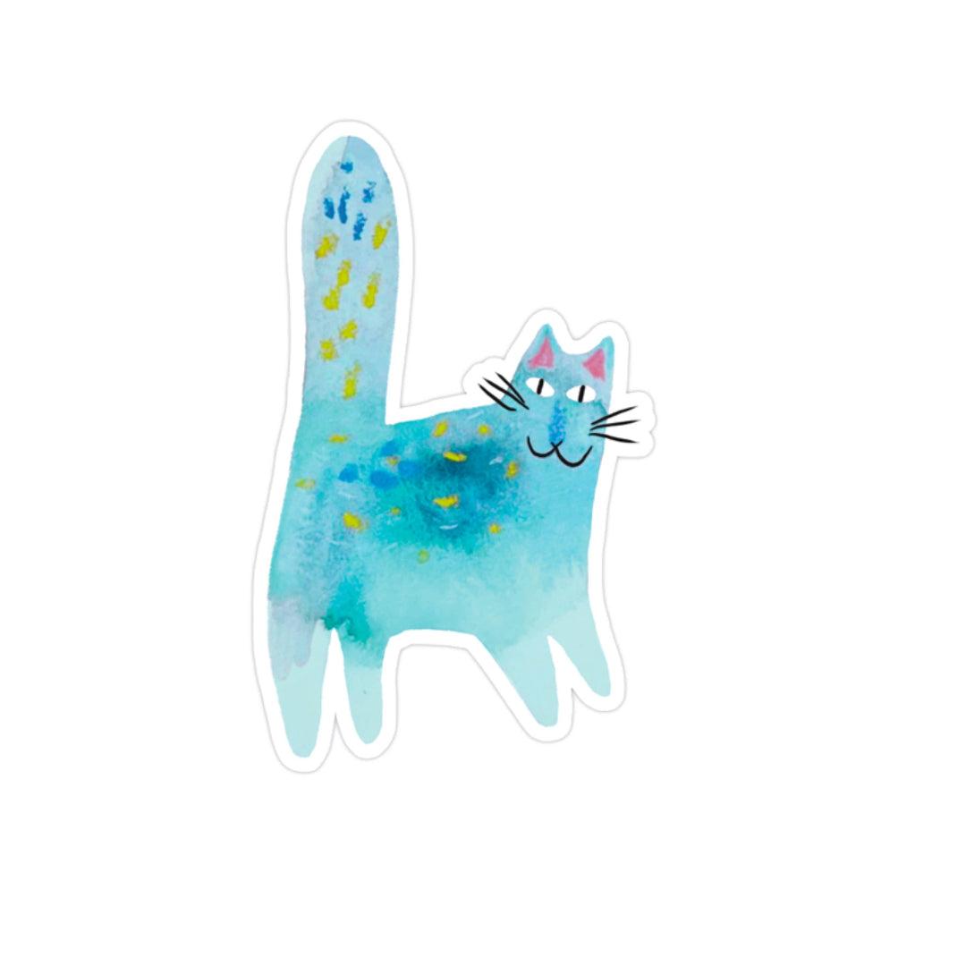 Blue Cat Sticker