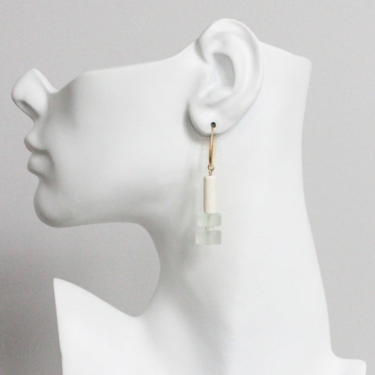 David Aubrey Jewelry, MLNE16 Glass and Magnesite Geometric Earrings