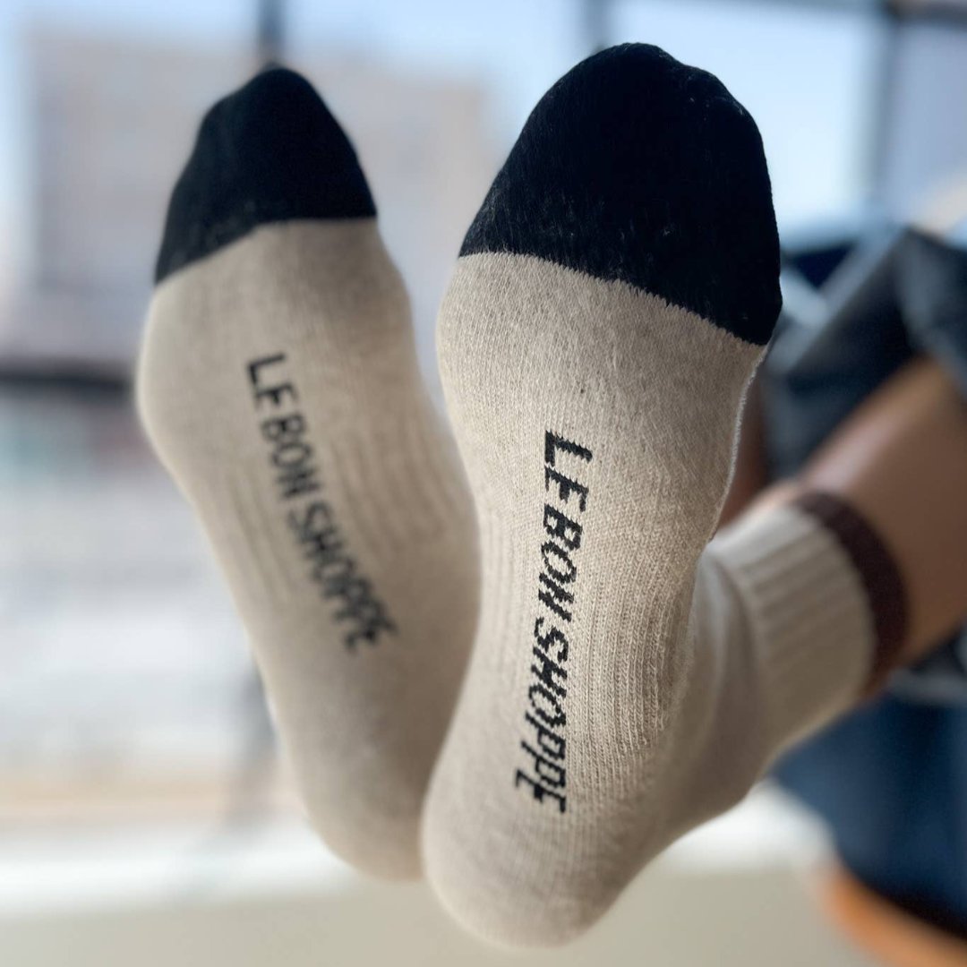 Le Bon Shoppe, Color Block Girlfriend Socks, Black Coffee