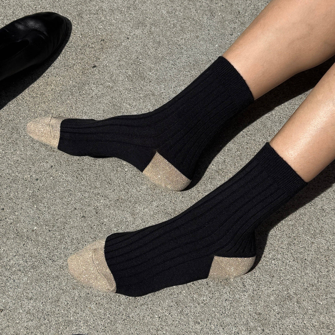 Le Bon Shoppe, Her Glow Socks, Black and Gold