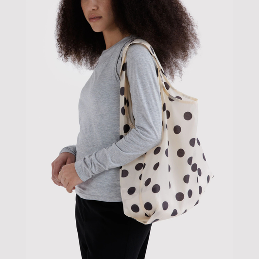 Baggu, Standard Baggu, Cream and Black Polka Dot