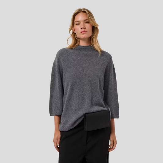 Soaked, Sida Pullover, 100% Wool, Grey Melange