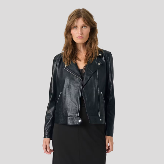 Soaked, Maeve Leather Jacket, Black