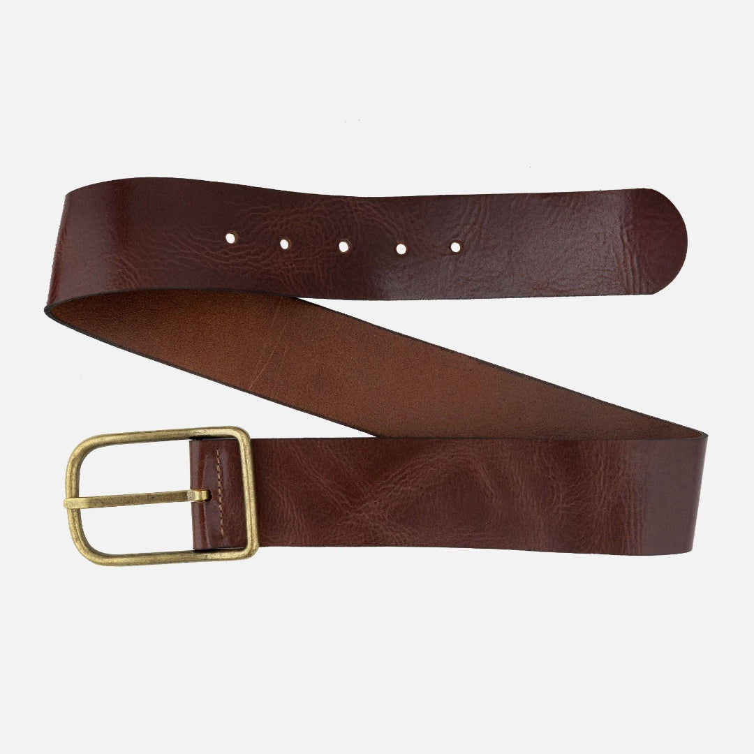 Sona, Wide Leather Belt, Brown, M-90