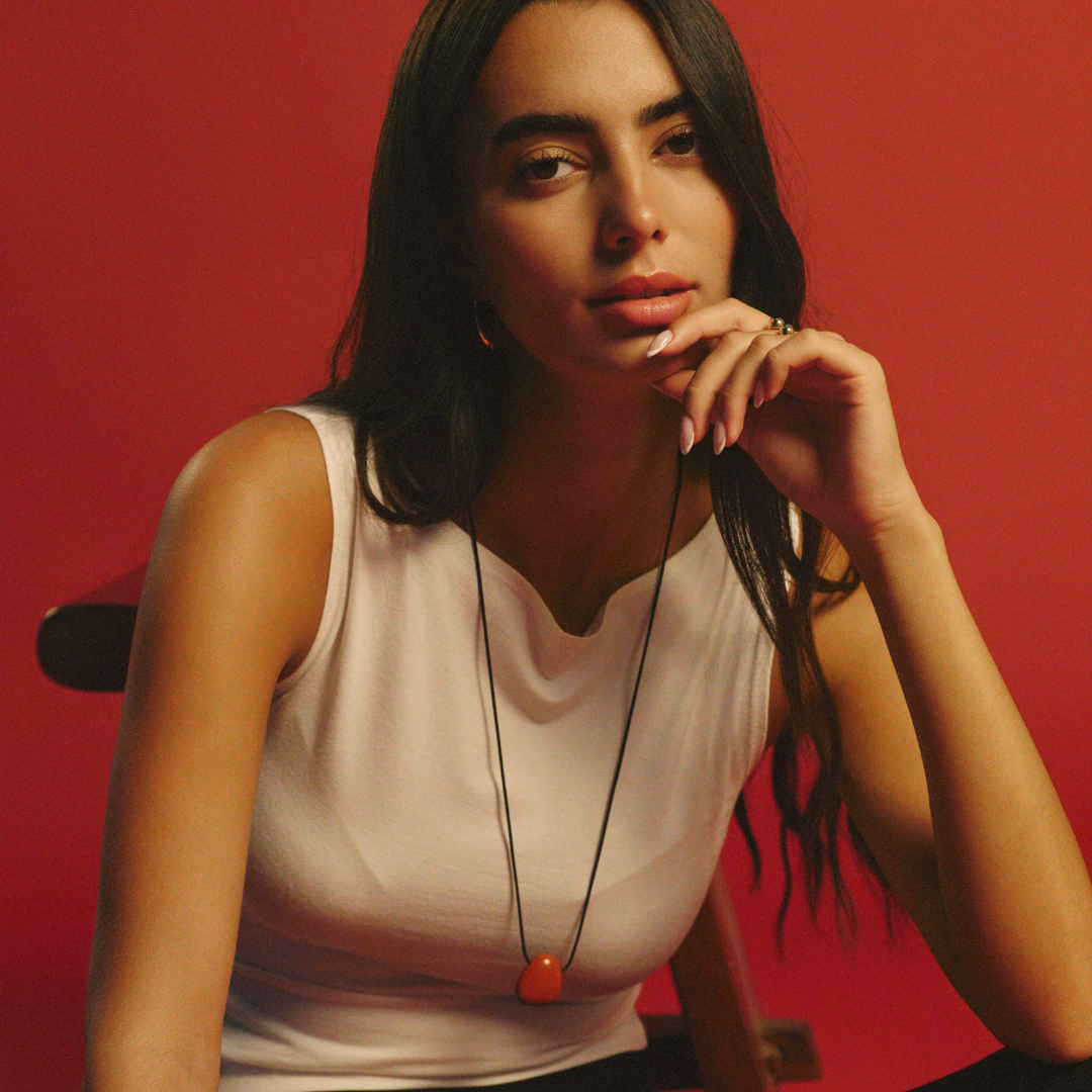 Twenty Compass, Pietra Necklace, Red Jasper & Black