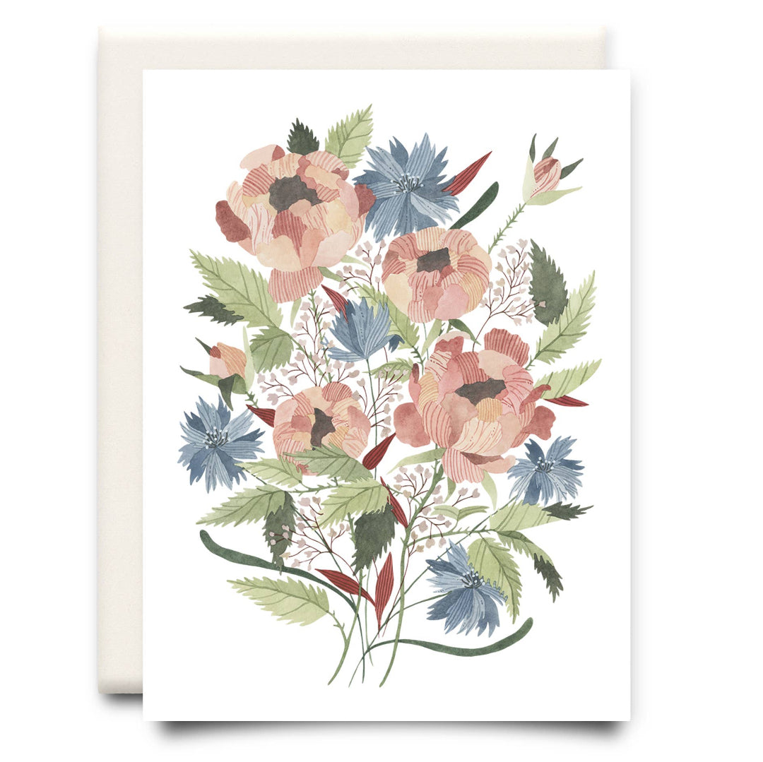 Peony Bouquet, Friendship Greeting Card