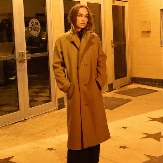 Brixton, Lennox Stretch Felted Coat, Khaki